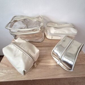 New! Set Of 4 Lancome Cosmetic Bags